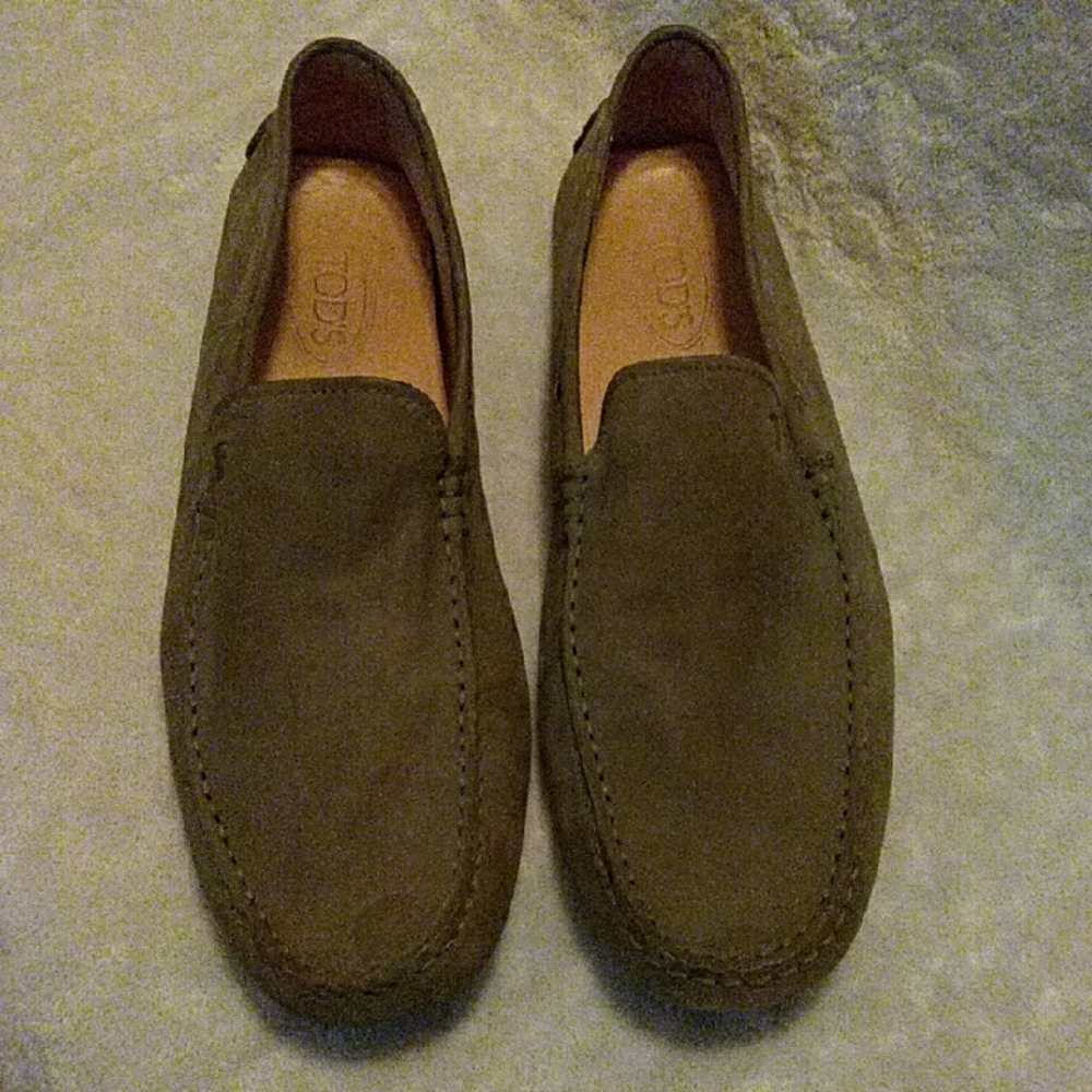 Tod's Men's Dark Green Suede Loafers